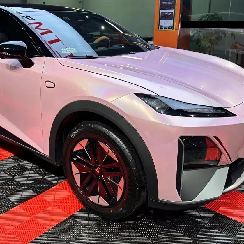 Gloss Metallic Rainbow Laser Light Pink Car Vinyl Wrap review Laser 00