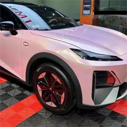 Gloss Metallic Rainbow Laser Light Pink Car Vinyl Wrap review Laser 01