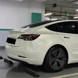 Glossy Shell White Car Vinyl Wrap Audi Tesla review Simple 06