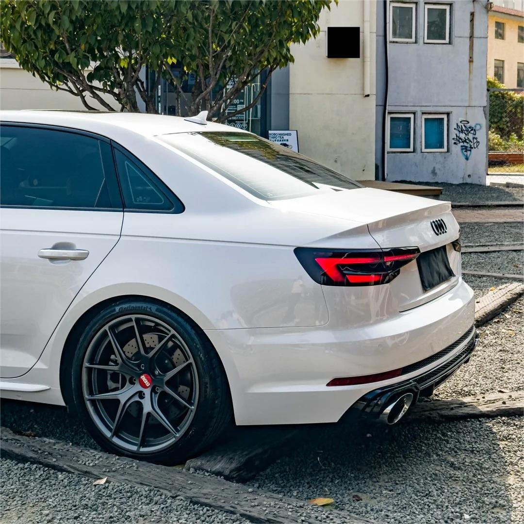 Glossy Shell White Car Vinyl Wrap Audi Tesla PET review Again 02