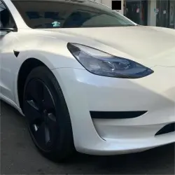 Glossy Shell White Car Vinyl Wrap Audi Tesla review Further 01