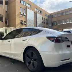 Glossy Shell White Car Vinyl Wrap Audi Tesla review Further 02