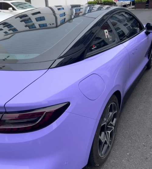 Gloss Lavender Purple Car Vinyl Wrap Tesla BMW PET reviewed by