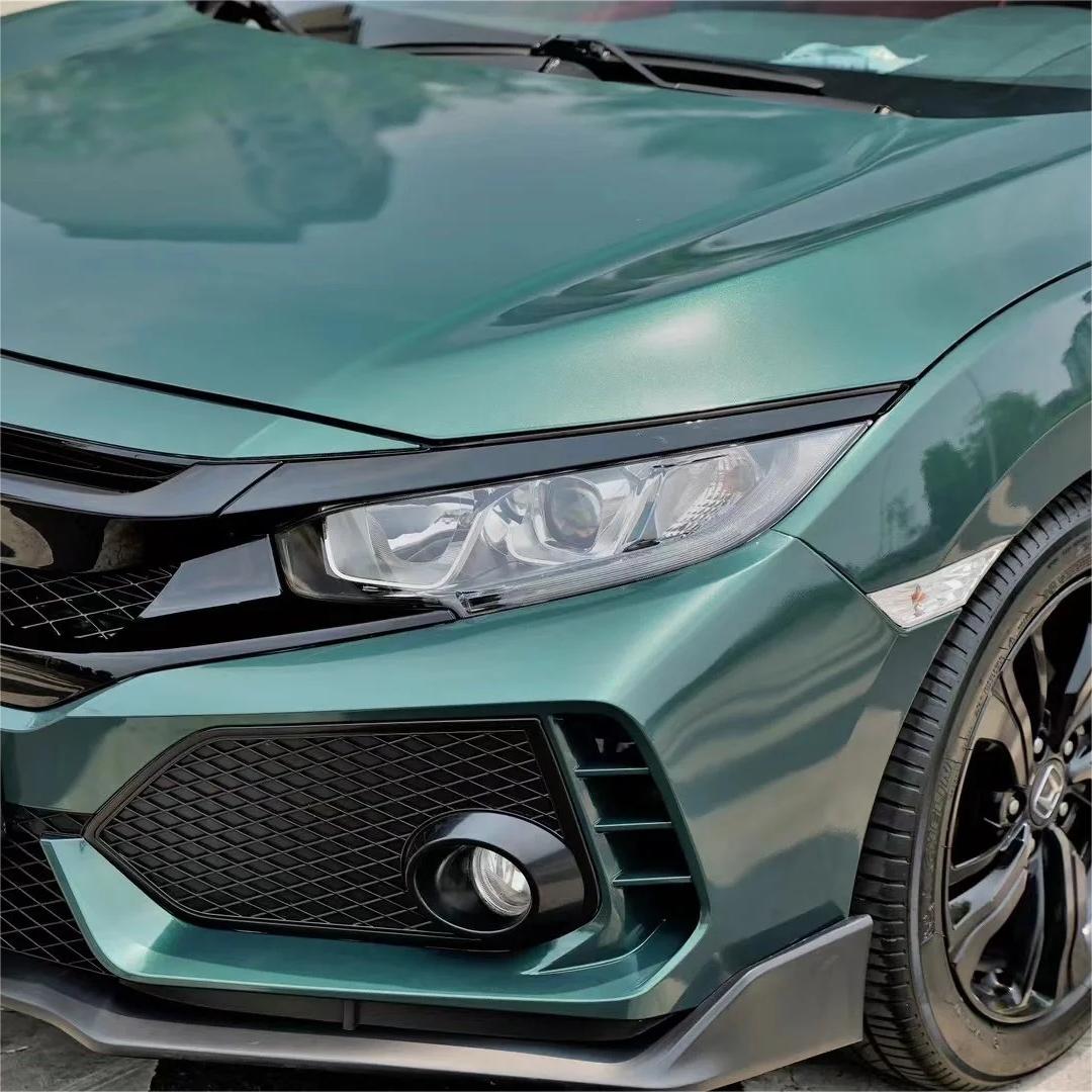 Gloss Metallic Forest Green Car Vinyl Wrap Audi review Overcast 02