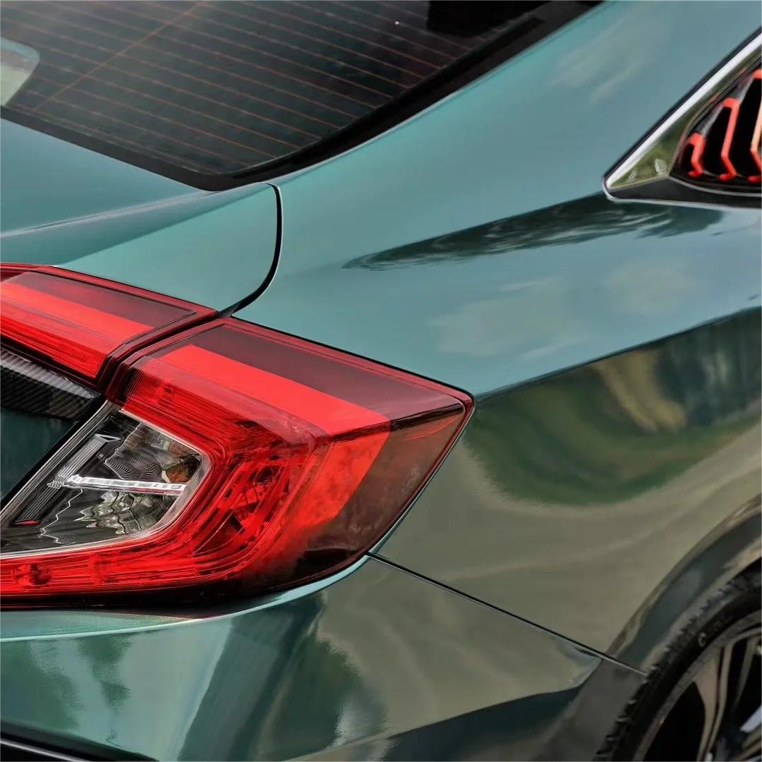 Gloss Metallic Forest Green Car Vinyl Wrap Audi review Overcast 03