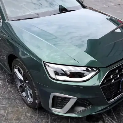 Gloss Metallic Forest Green Car Vinyl Wrap Audi review Dozon 00