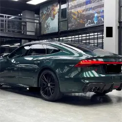 Gloss Metallic Forest Green Car Vinyl Wrap Audi review Nice 01