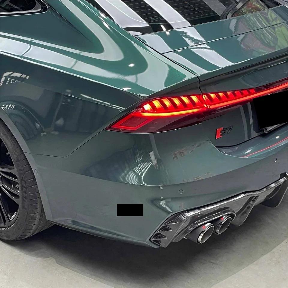 Gloss Metallic Forest Green Car Vinyl Wrap Audi review Nice 02