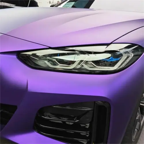 Matte Satin Chrome Purple Car Vinyl Wrap PET  review 
