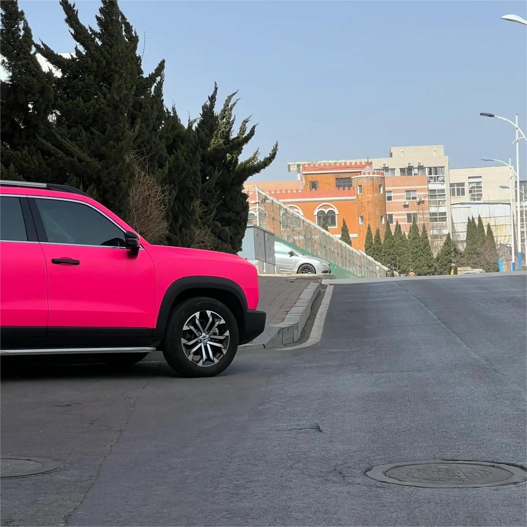 Ultimate Flat Fluorescent Pink Car Vinyl Wrap PET review Kate McCrae