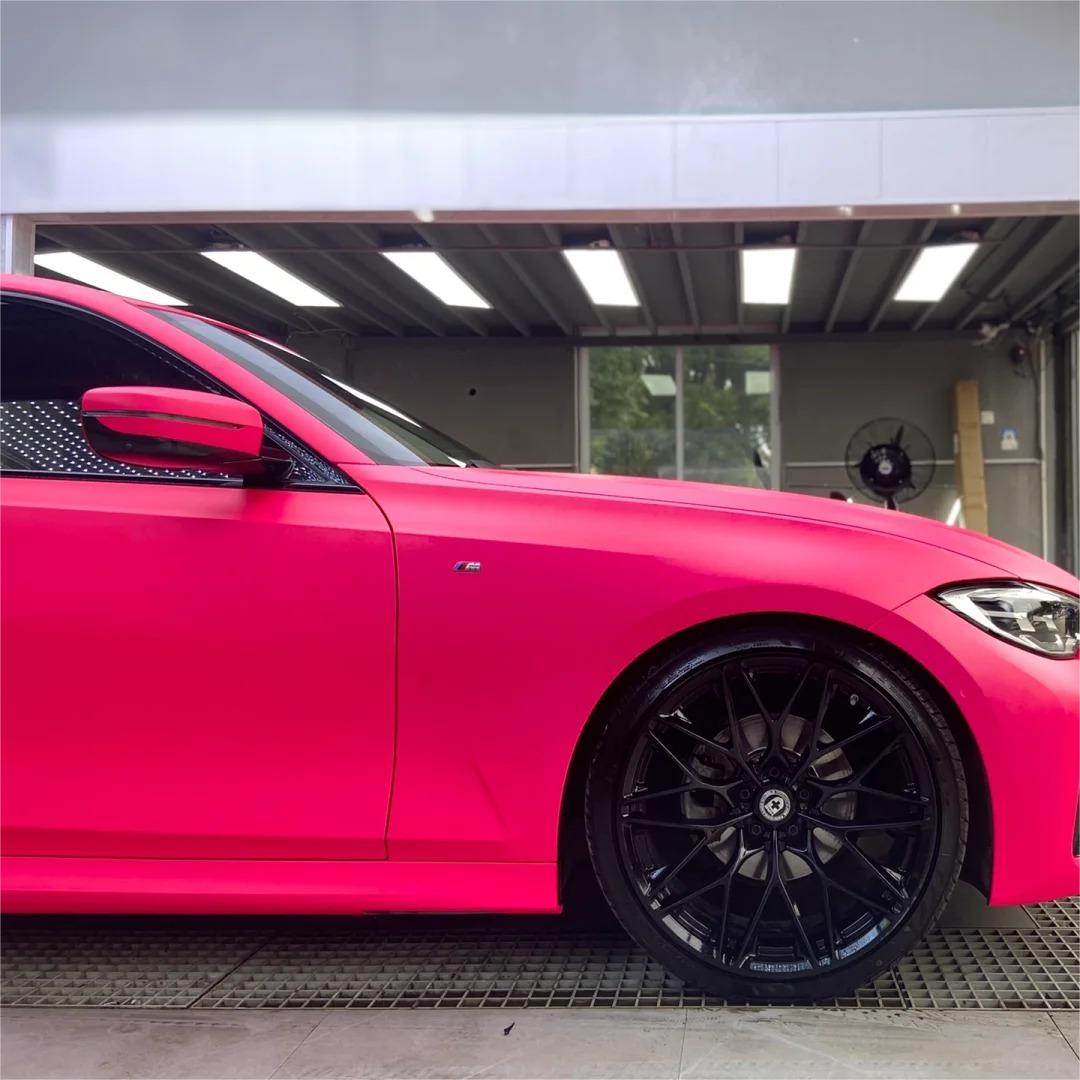 Ultimate Flat Fluorescent Pink Car Vinyl Wrap PET review Phil G. 02
