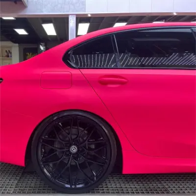 Ultimate Flat Fluorescent Pink Car Vinyl Wrap  review Phil G. 01