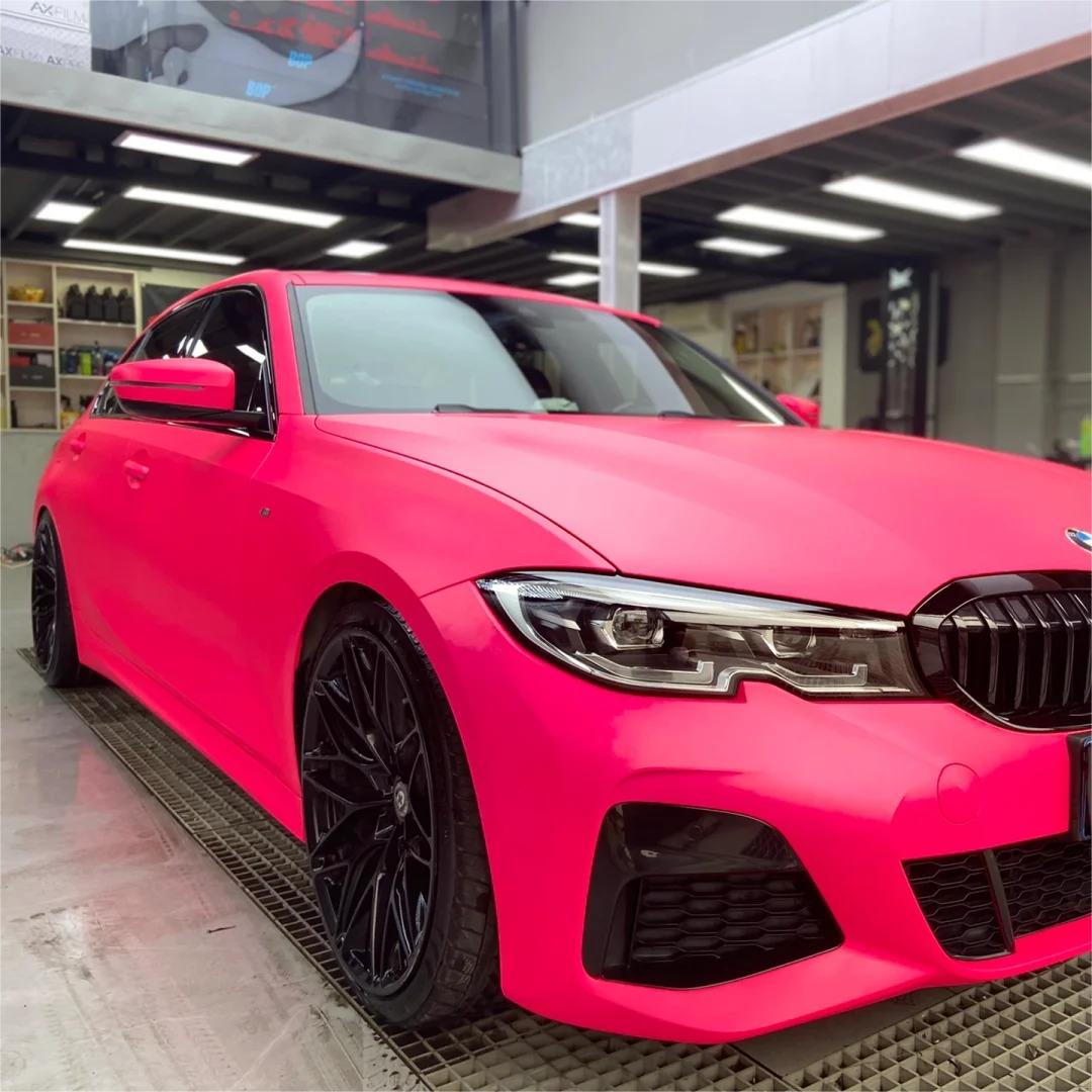 Ultimate Flat Fluorescent Pink Car Vinyl Wrap PET review Phil G. 00
