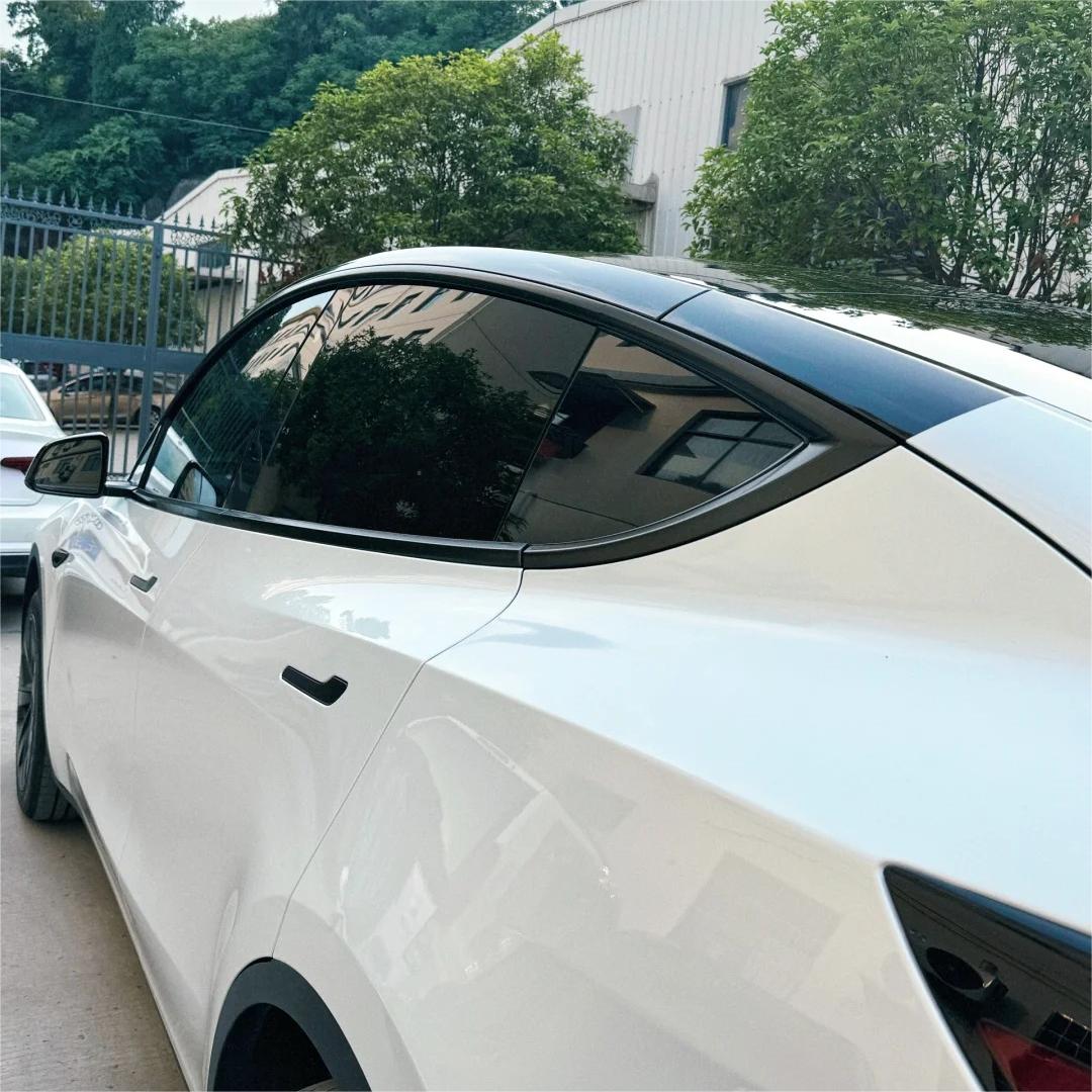 Glossy Shell White Car Vinyl Wrap Audi Tesla PET review Candy 02