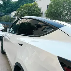 Glossy Shell White Car Vinyl Wrap Audi Tesla review Candy 03