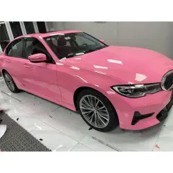 Gloss Crystal Light Pink Car Vinyl Wrap PET review Shelly 01