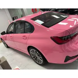 Gloss Crystal Light Pink Car Vinyl Wrap PET review Shelly 02