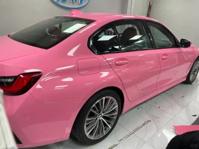 Gloss Crystal Light Pink Car Vinyl Wrap PET review Shelly 03