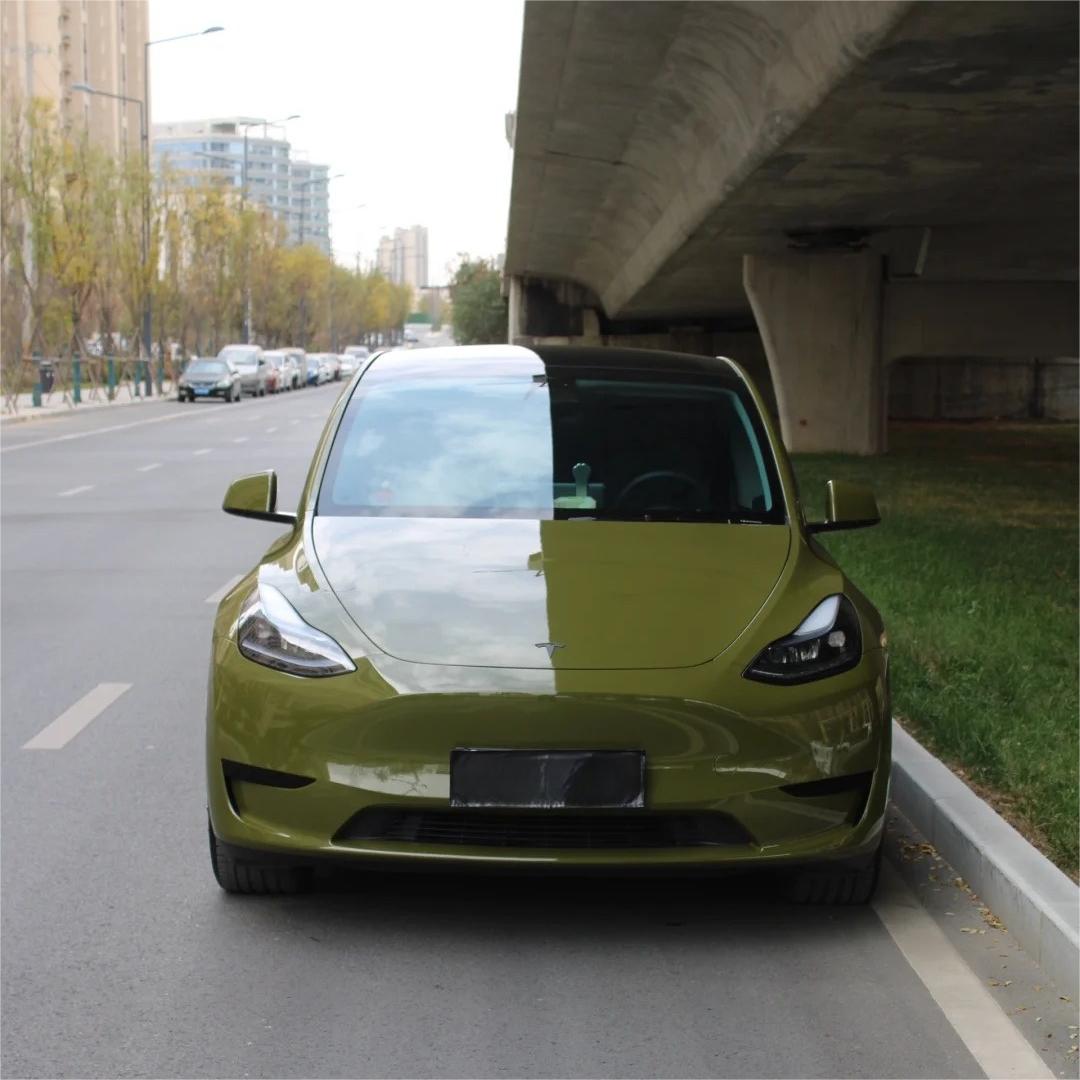 Gloss Military Green Car Vinyl Wrap PET  review Tony D