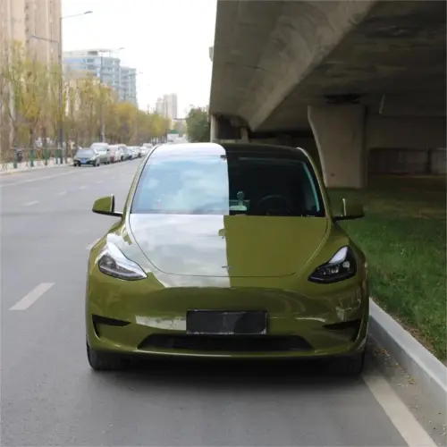 Gloss Military Green Car Vinyl Wrap PET  review 
