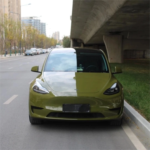 Gloss Military Green Car Vinyl Wrap PET  review 