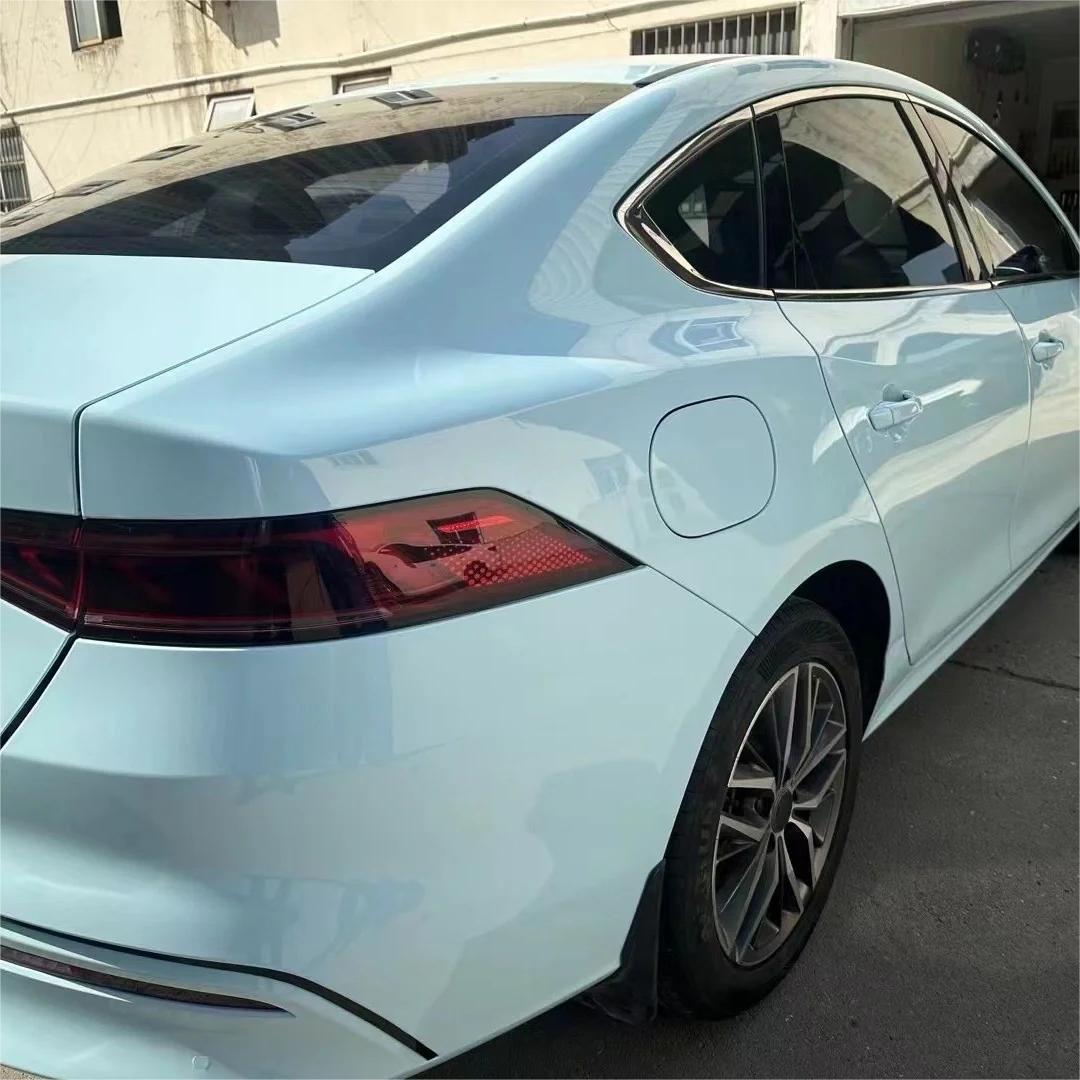 Gloss Ice Blue Car Vinyl Wrap PET review Stunning 00