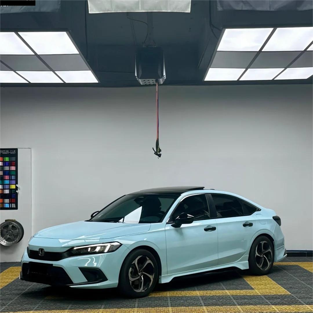 Gloss Ice Blue Car Vinyl Wrap PET review Possible 01