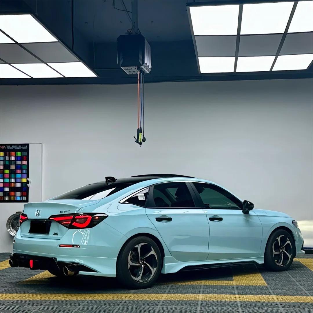 Gloss Ice Blue Car Vinyl Wrap PET review Possible 02