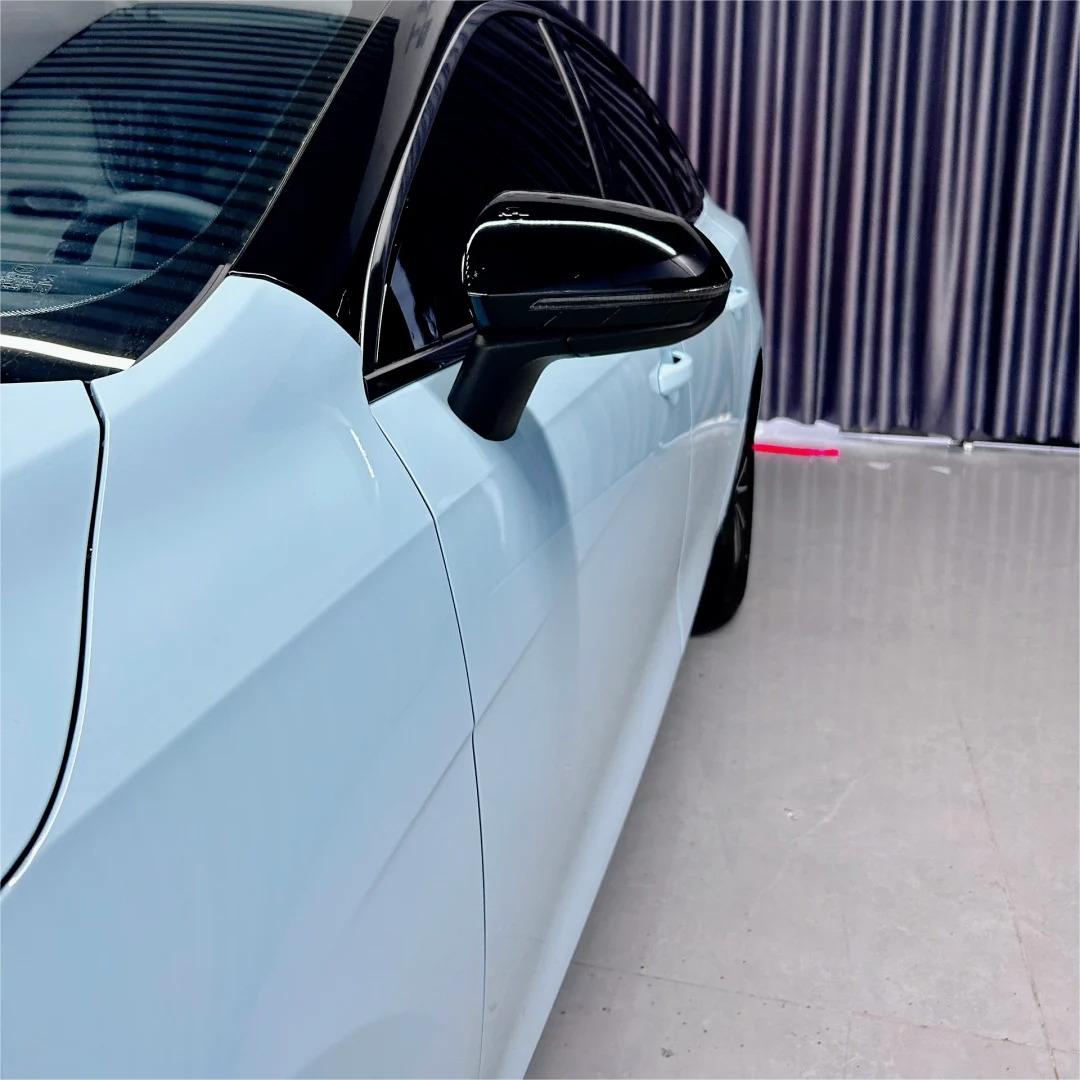 Gloss Ice Blue Car Vinyl Wrap PET review Exceed 02