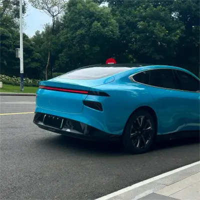 Gloss Miami Blue Car Vinyl Wrap Porsche PET review White 03