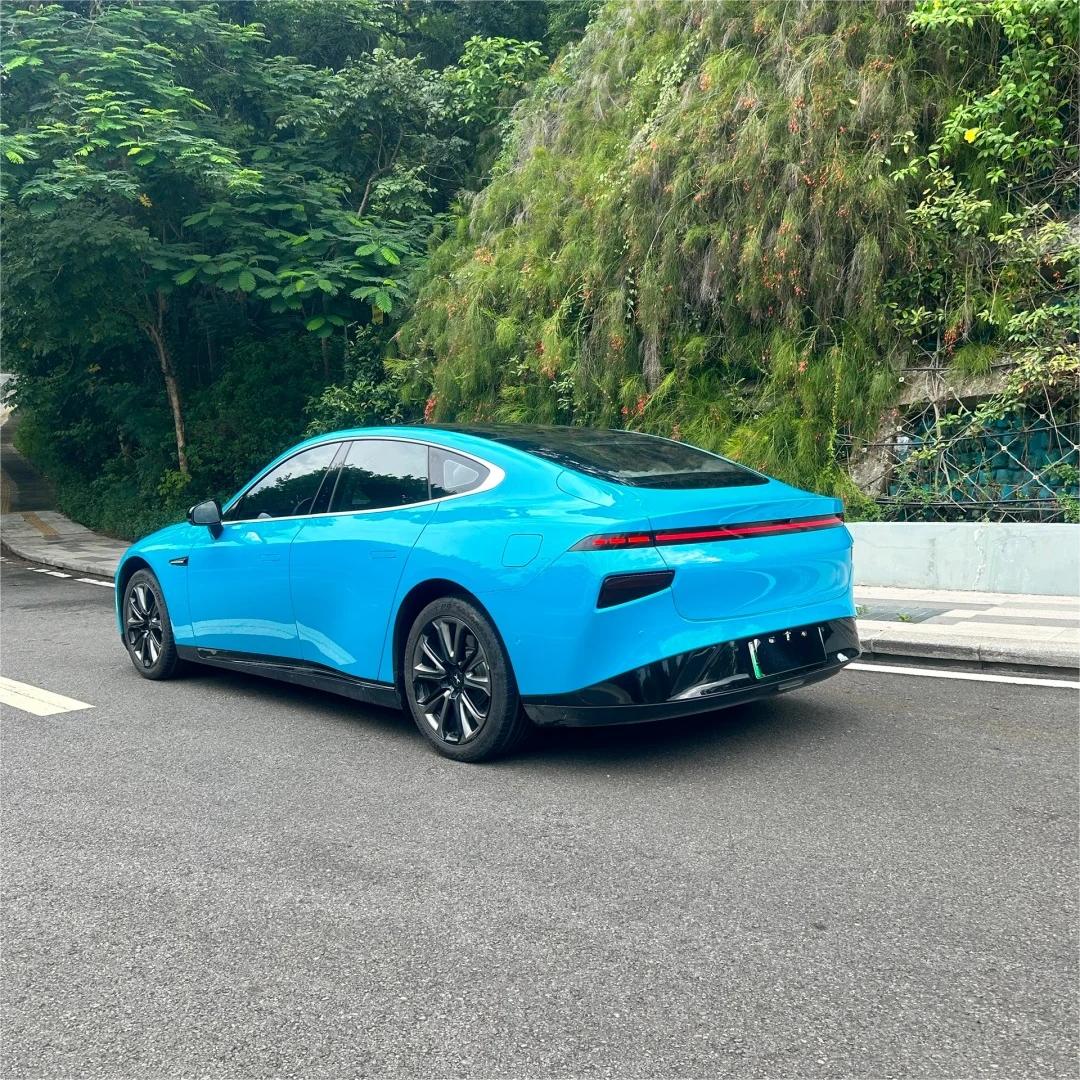 Gloss Miami Blue Car Vinyl Wrap Porsche PET review White 02