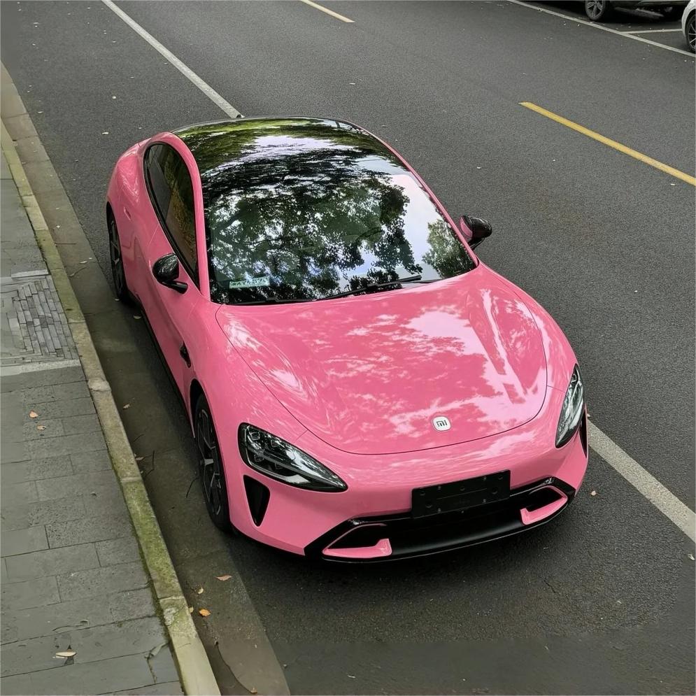 Gloss Crystal Light Pink Car Vinyl Wrap PET review Crystal 00