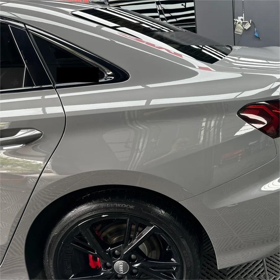 Gloss Light Nardo Grey Car Vinyl Wrap PET review Respond 01