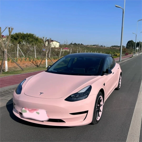 Gloss Pearl Baby Pink Car Vinyl Wrap PET review 