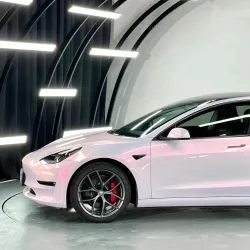 Gloss Metallic Chameleon Diamond Pollen Pink White Car Vinyl Wrap  review ANNA 05