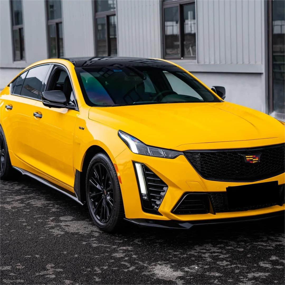 Gloss Sunflower Yellow Car Vinyl Wrap PET review Quality 04