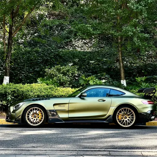 Matte Metallic Lighting Green Car Vinyl Wrap PET review 