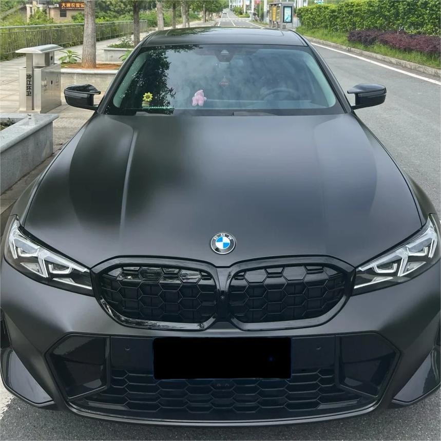 Matte Satin Black Ceramic Black Car Vinyl Wrap BMW  PET  review Satin 00