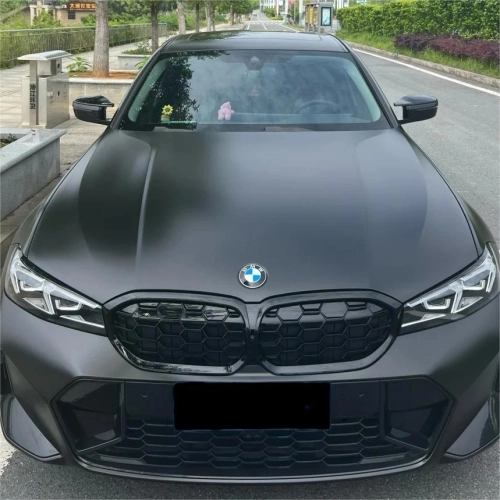 Matte Satin Black Ceramic Black Car Vinyl Wrap BMW  PET  review 