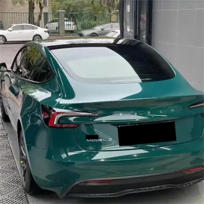 Gloss Hell Green Car Vinyl Wrap PET review Little 01