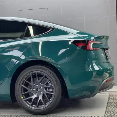 Gloss Hell Green Car Vinyl Wrap PET review Little 05
