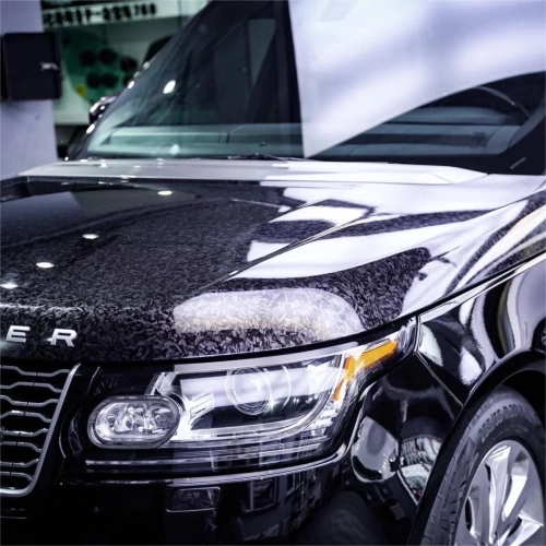Gloss Black Forged Carbon Car Vinyl Wrap PET reviewed by