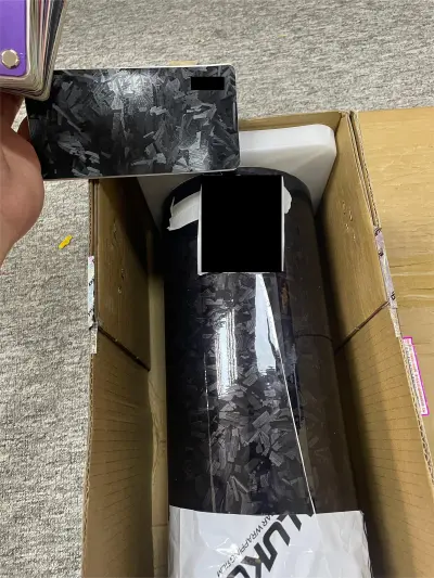 Gloss Black Forged Carbon Car Vinyl Wrap PET review Quality 00