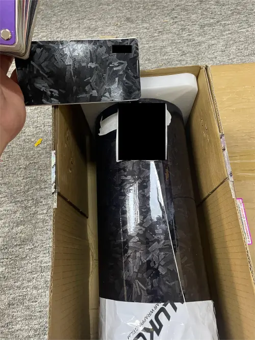 Gloss Black Forged Carbon Car Vinyl Wrap PET review 