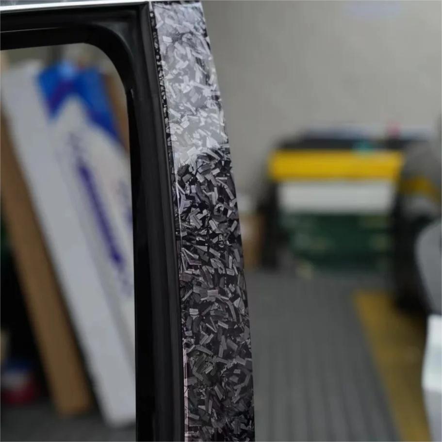 Gloss Black Forged Carbon Car Vinyl Wrap PET review Around 01