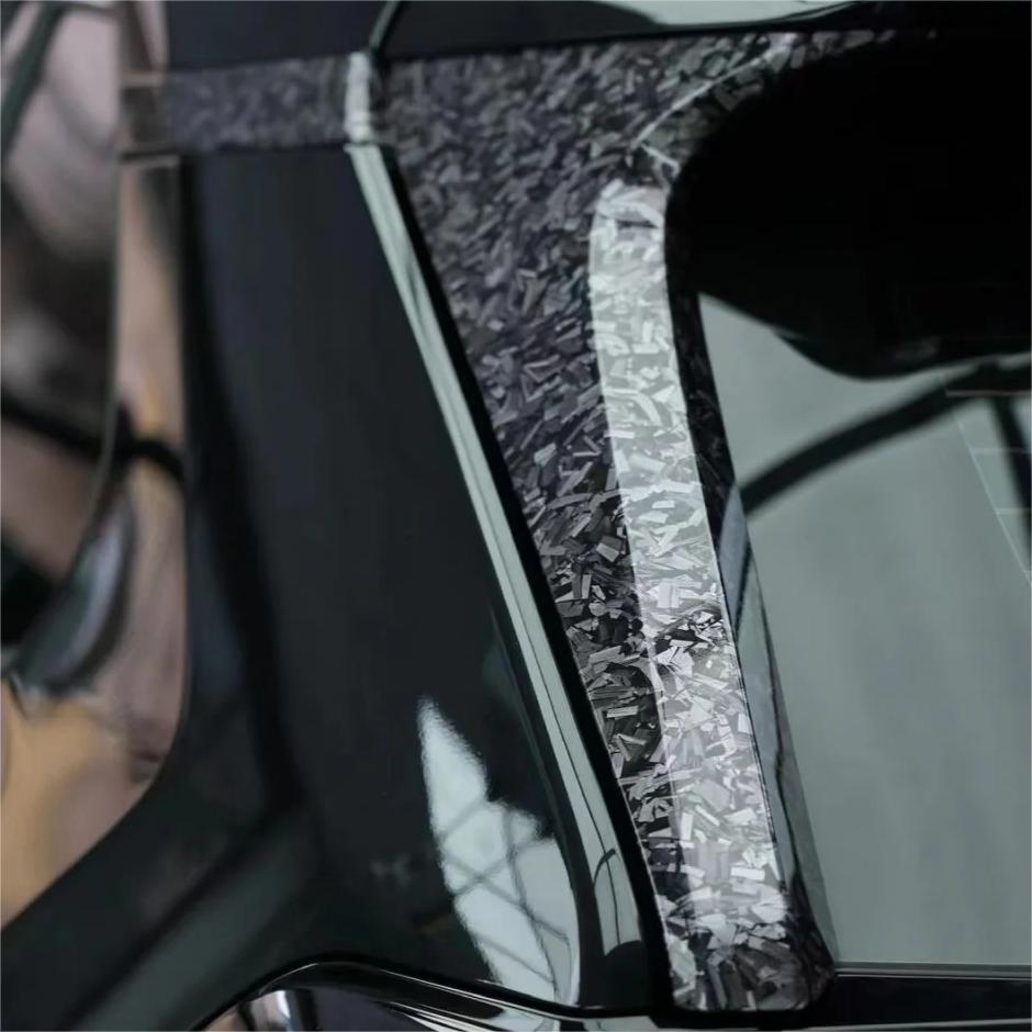 Gloss Black Forged Carbon Car Vinyl Wrap PET review Around 02