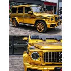 Gloss Mirror Chrome Gold Car Vinyl Wrap  review Eric J. 01