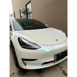 Gloss Metallic Chameleon Diamond Blue White Car Vinyl Wrap review Sam 02