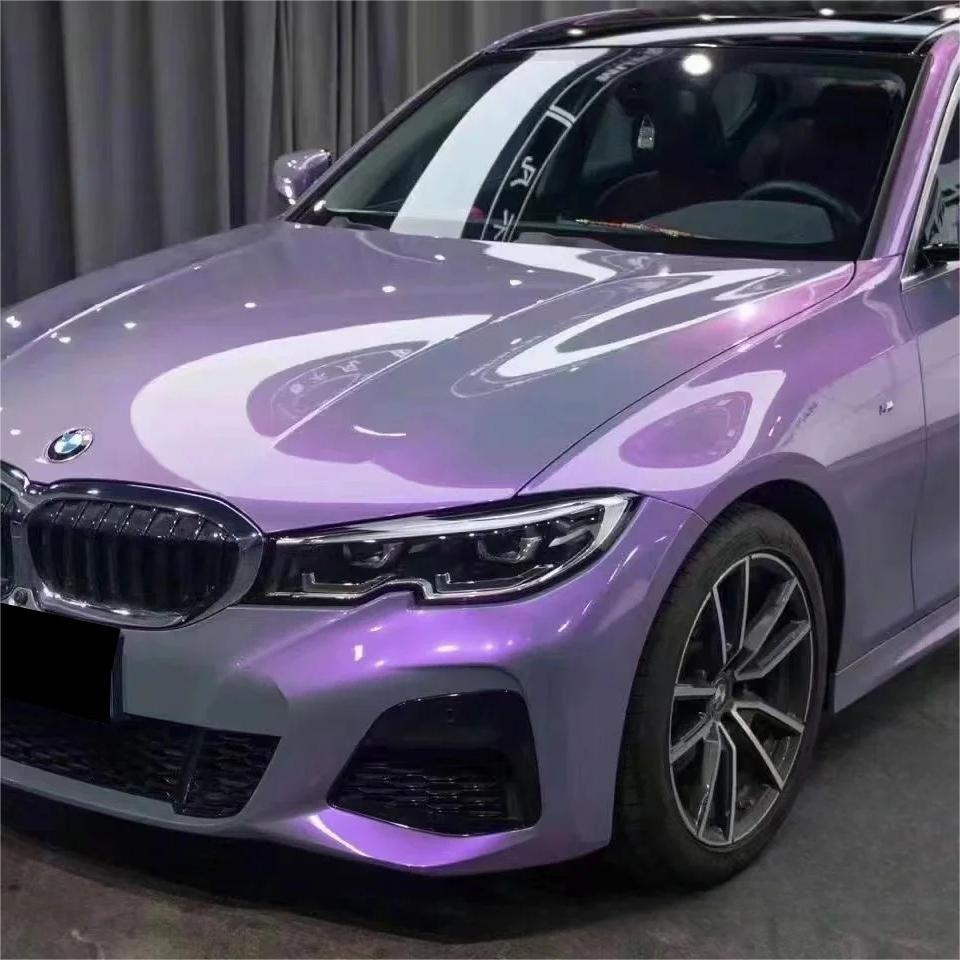 Gloss Metallic Chameleon Candy Grey Purple Car Vinyl Wrap PET review Unique 00