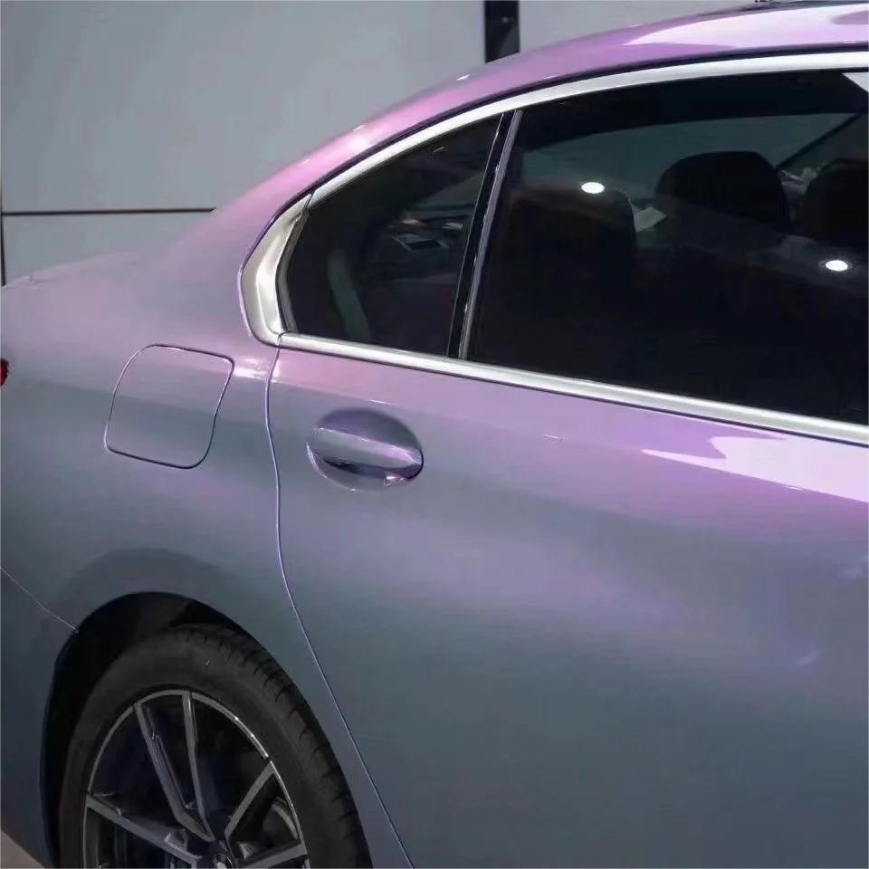 Gloss Metallic Chameleon Candy Grey Purple Car Vinyl Wrap PET review Unique 02